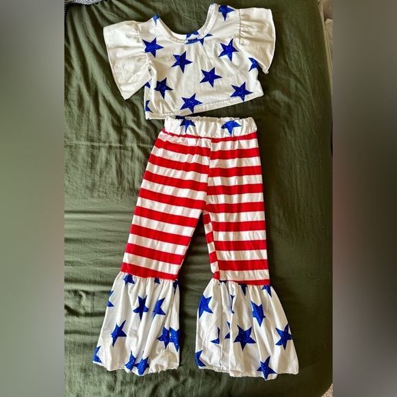 Other - Toddler 3T Stars & Stripes Bell-Bottom Outfit – Red White Blue Patriotic Set